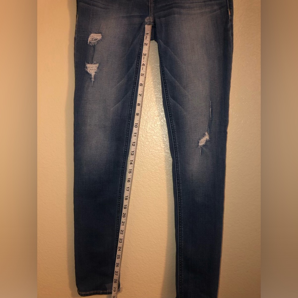 Women's-Junior Hollister Distressed Denim Blue Jeans Sz 5R - Picture 8 of 8